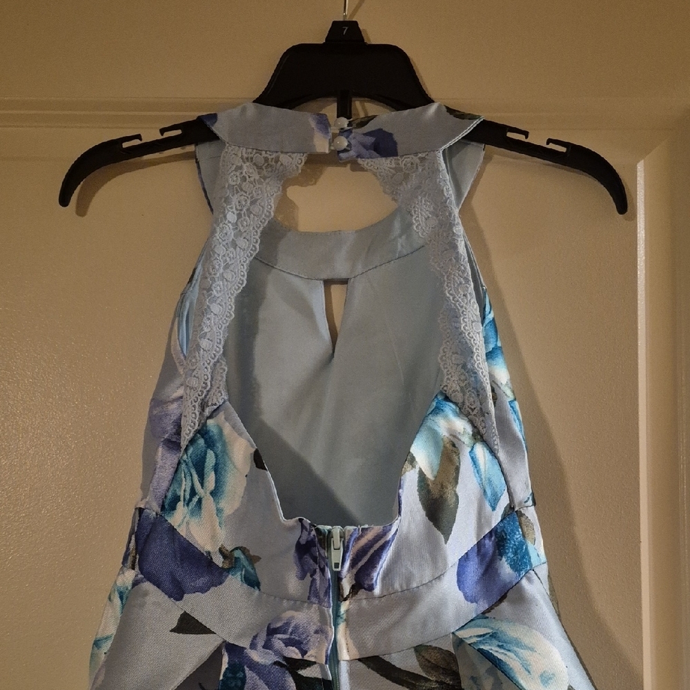 Floral Blue Kids Dress - Picture 2 of 6